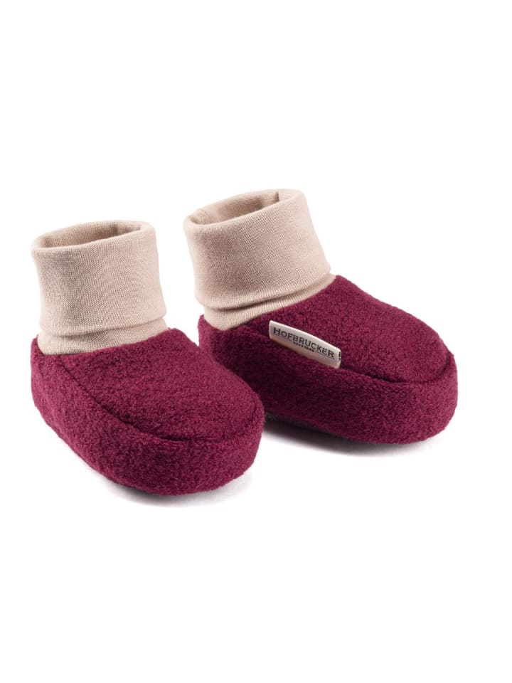 Baby Wollwalk Schuhe Elias in Brombeere