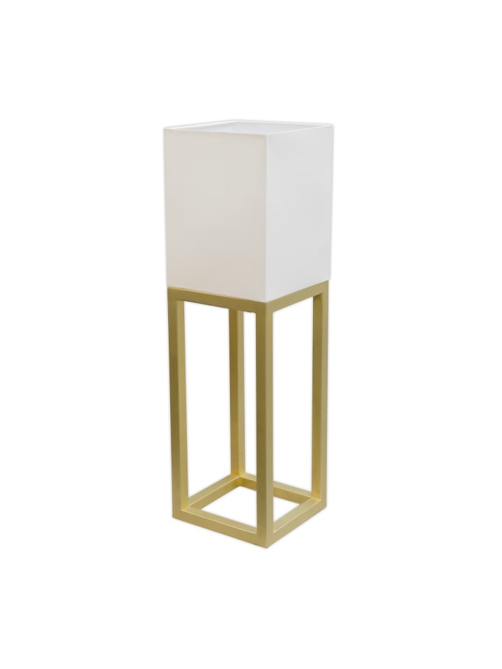 Tischleuchte "ALFA" in beige - (L)19 cm x (B)19 cm x (H)65 cm