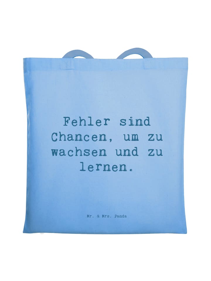 Umhängetasche Spruch Fehler lernen wachsen mit ... in Sky Blue