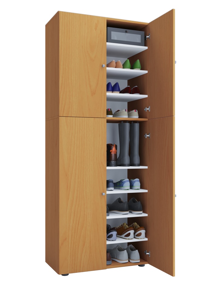 XXL Holz Großer Schuhschrank Schuhkommode Lona 9 in Buche