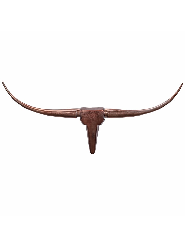 Deko Geweih Bull M WL1.394 100 cm Aluminium Design Hörner, in Bronze