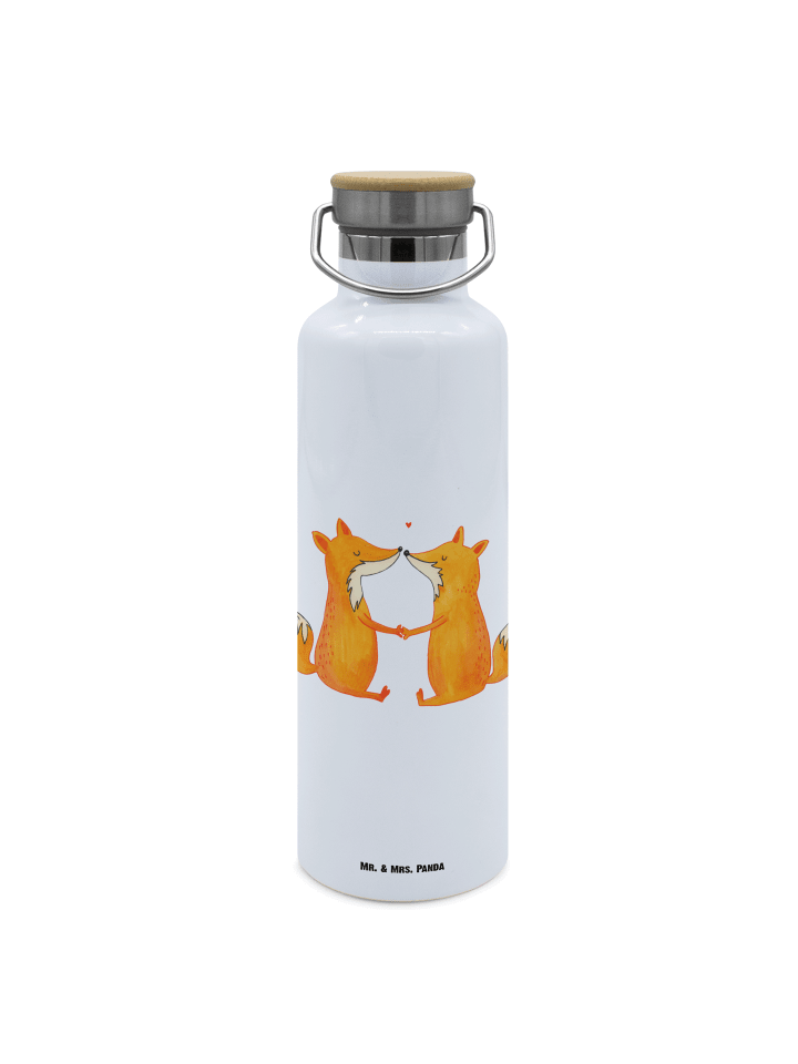 Trinkflasche Füchse Liebe ohne Spruch in Weiß