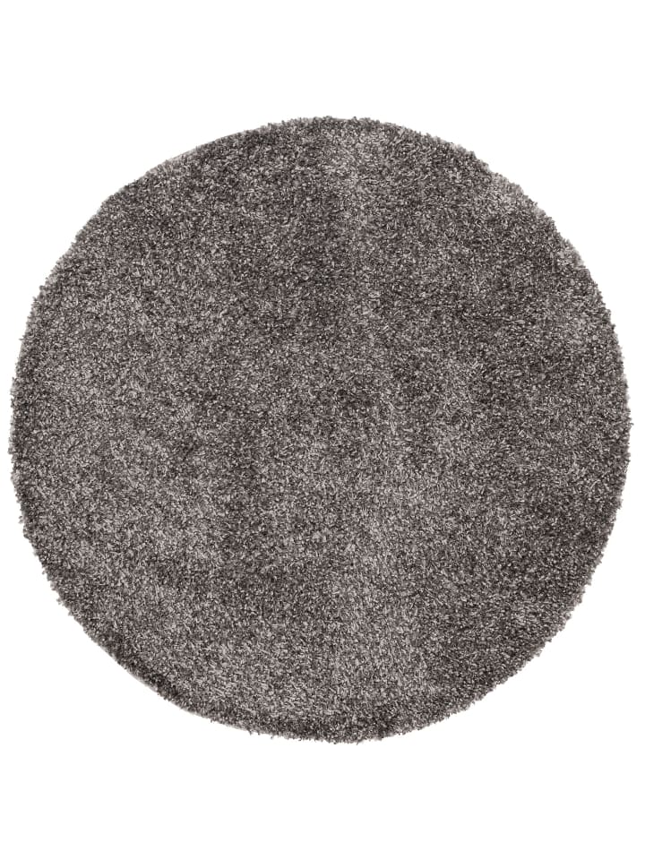 Hochflor-Teppich Comfy Rund in anthrazit