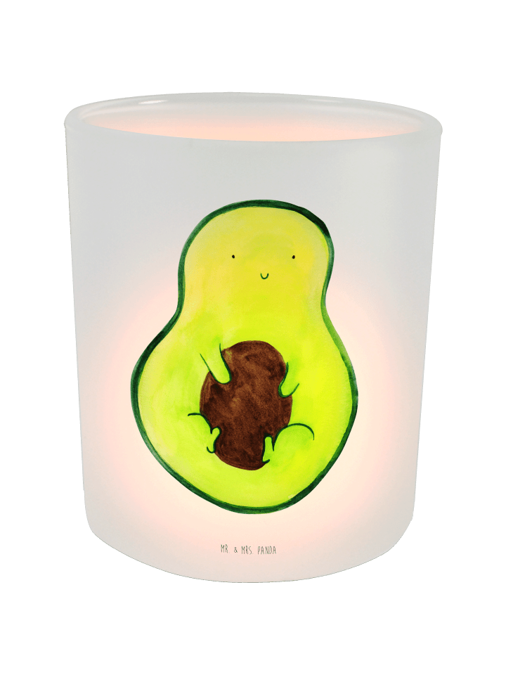 Teelicht Windlicht Avocado Kern ohne Spruch in Transparent