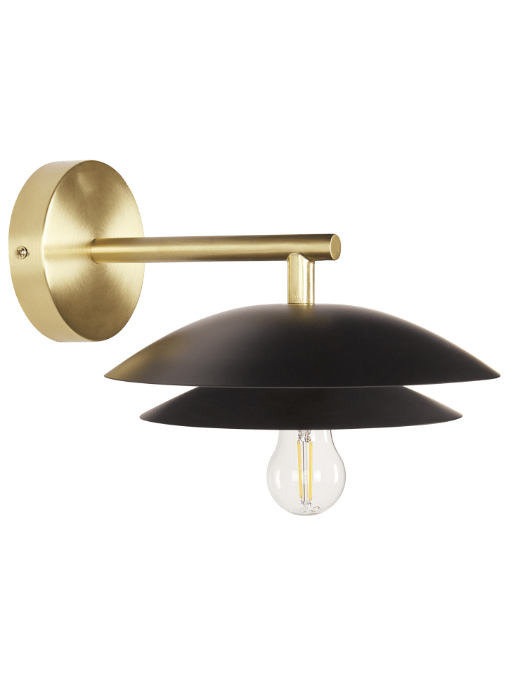 Wandleuchte LASOLO in Schwarz/Gold - (W) 22 x (H) 14 x (L) 29 cm