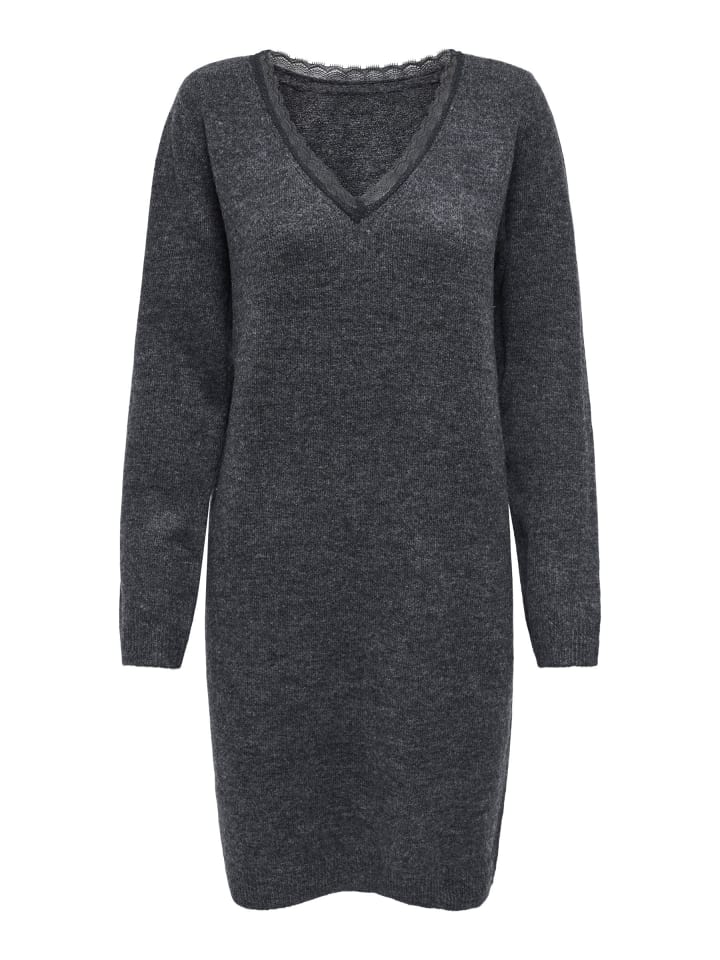 Strickkleid in Dark Grey Melange