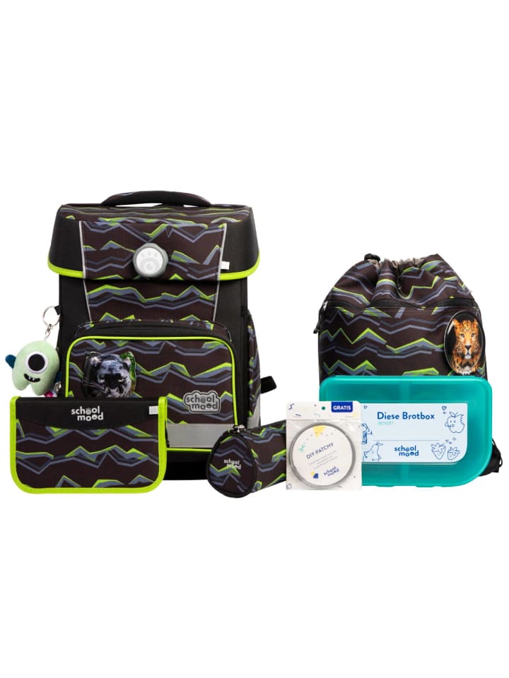 School Mood Champion Pro Finn (Raubkatze), 7-tlg. Schulranzenset