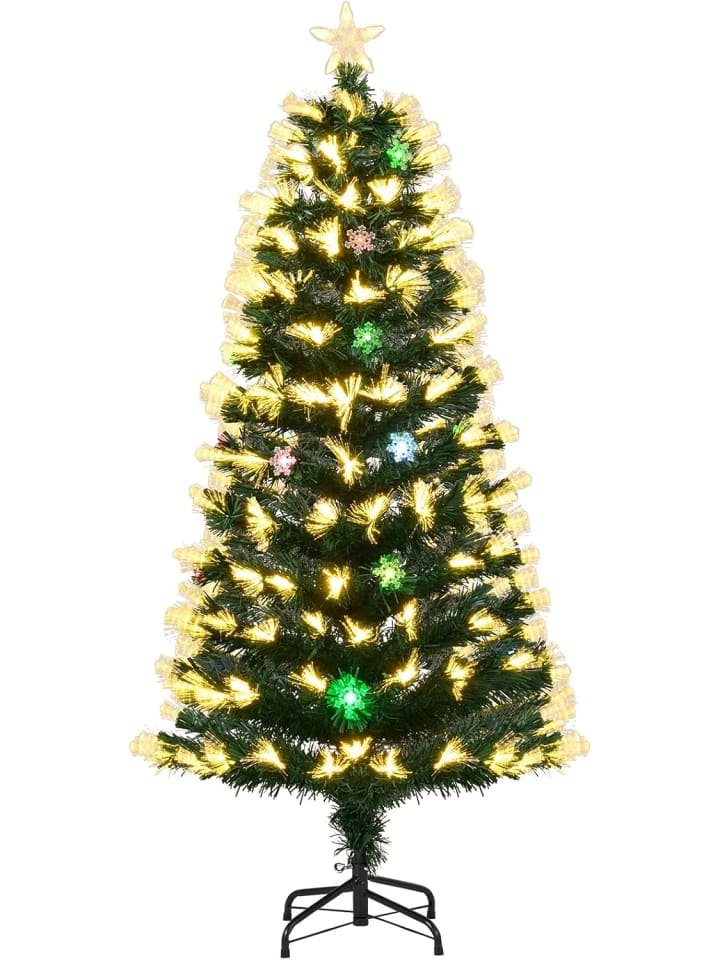 150 cm Künstlicher Weihnachtsbaum mit Beleuchtung in Grün