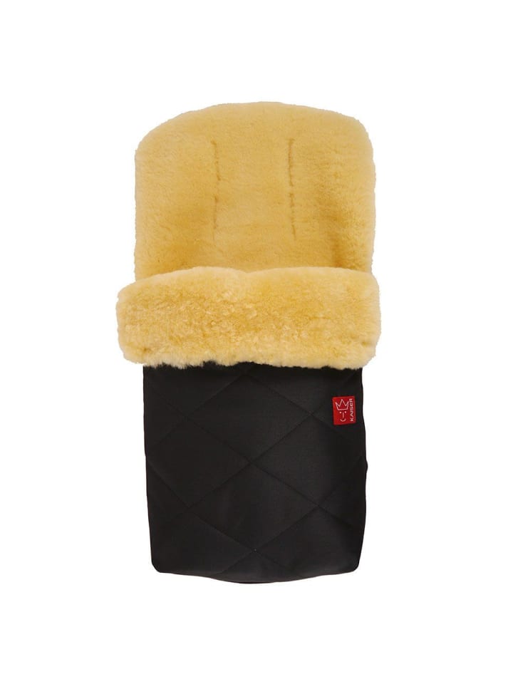 Lammfell-Fußsack Natura - Schwarz in schwarz