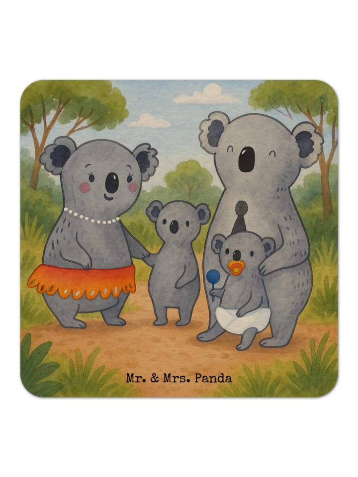 Bierdeckel Koala Familie Design ohne Spruch in Weiß