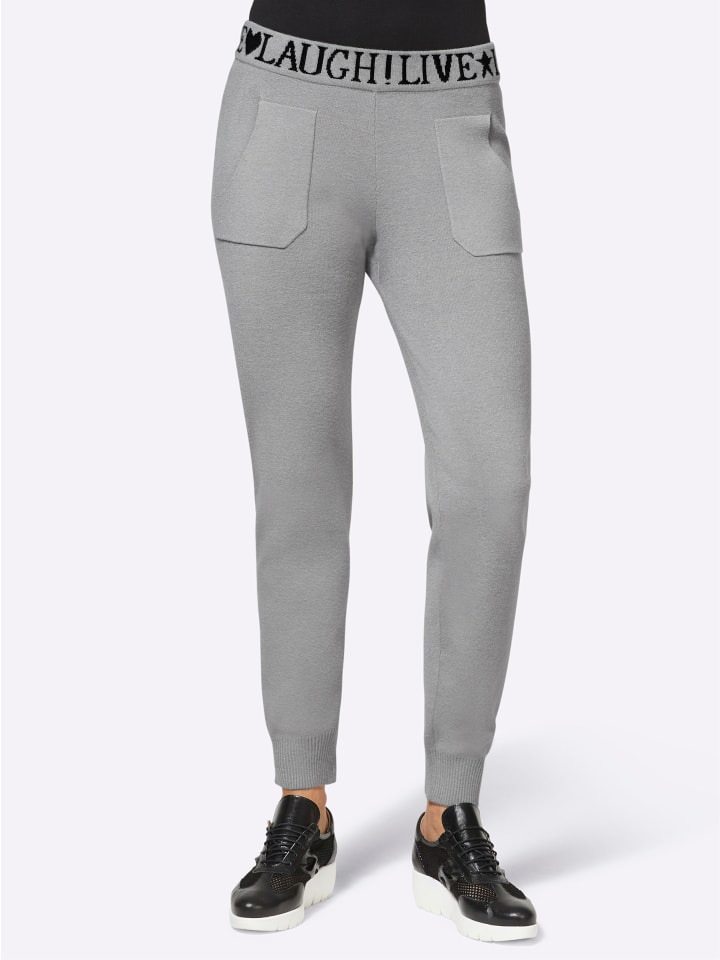 Jogpants in steingrau-meliert