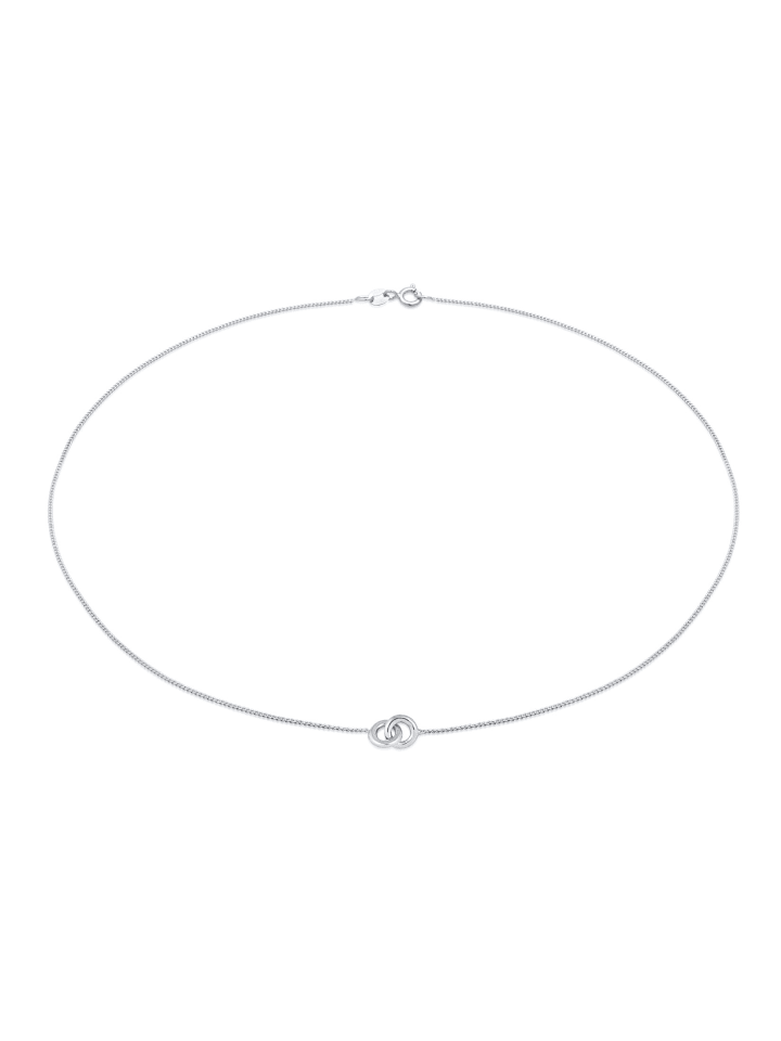Halskette 925 Sterling Silber Kreis in Silber