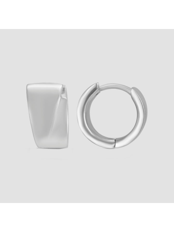 Damen Ohrringe – Klappcreole aus 925 Silber in silber