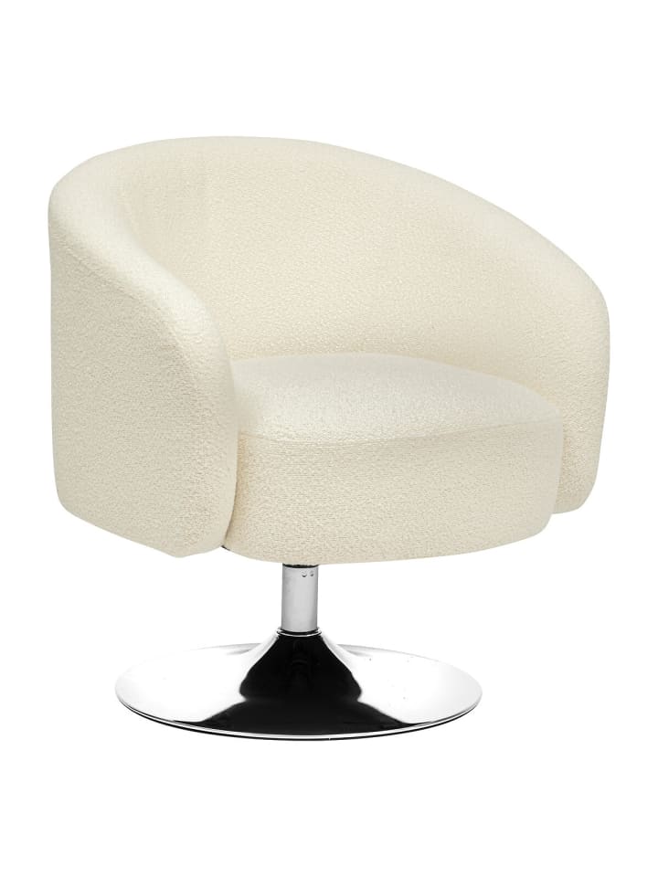 Wohnzimmer Drehstuhl EDITH in Weiß, 73 cm
