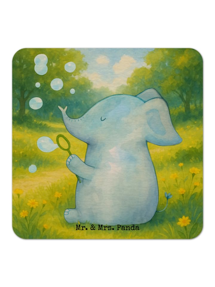 Bierfilz Elefant Seifenblasen Design ohne Spruch in Weiß
