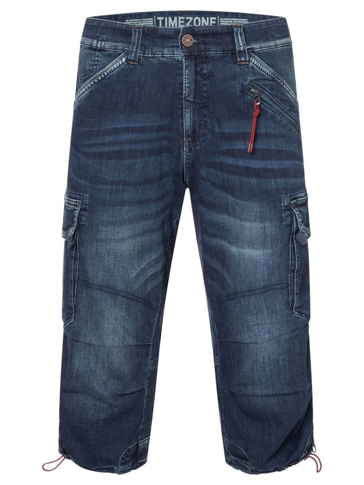 Denim Cargoshorts in Jeansoptik mit Stretch in Navy