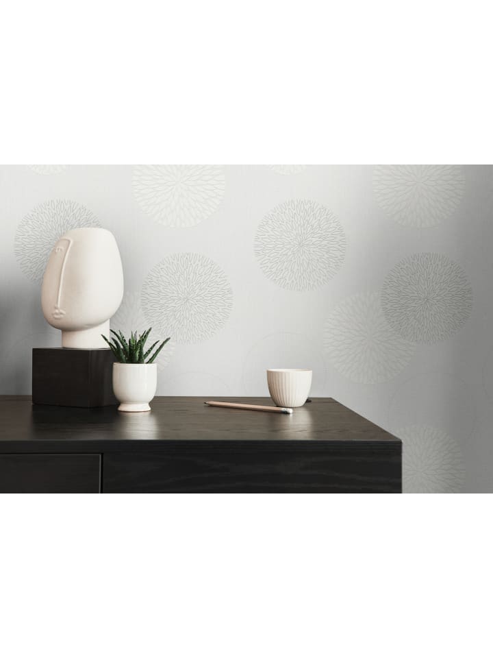 Tapete Floral Orbs in Braun 