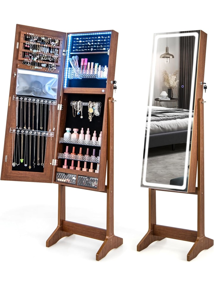 Schmuckschrank mit LED in Braun