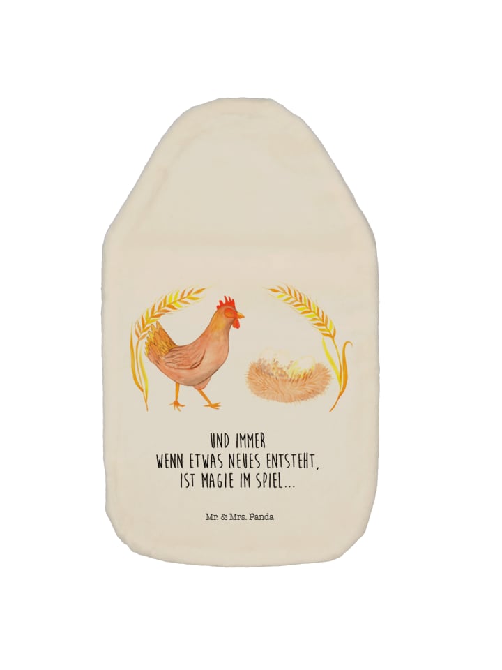 Wärmflasche Huhn Stolz mit Spruch in Weiß
