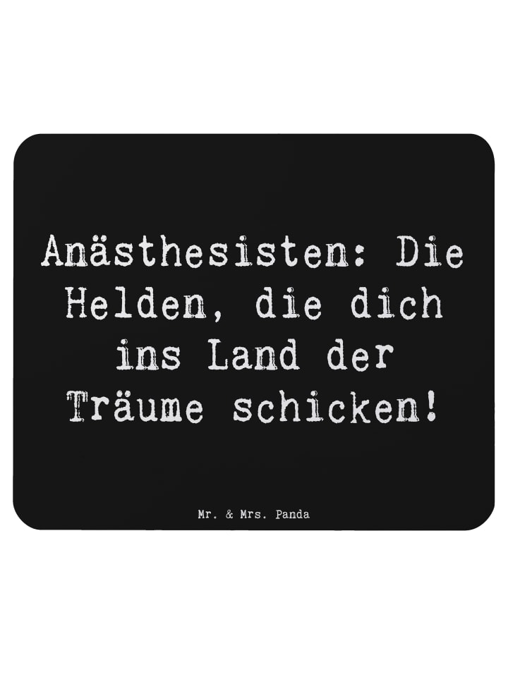 Mousepad Spruch Anästhesist Held mit Spruch in Schwarz
