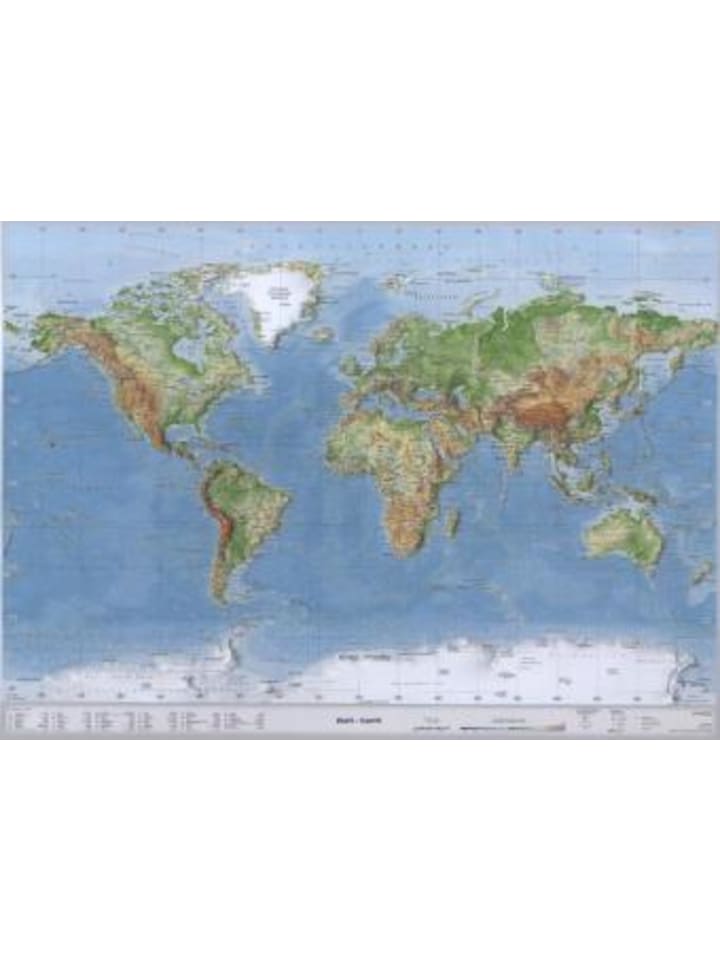 Landkarte/Globus - Welt, Reliefkarte, Klein. Earth