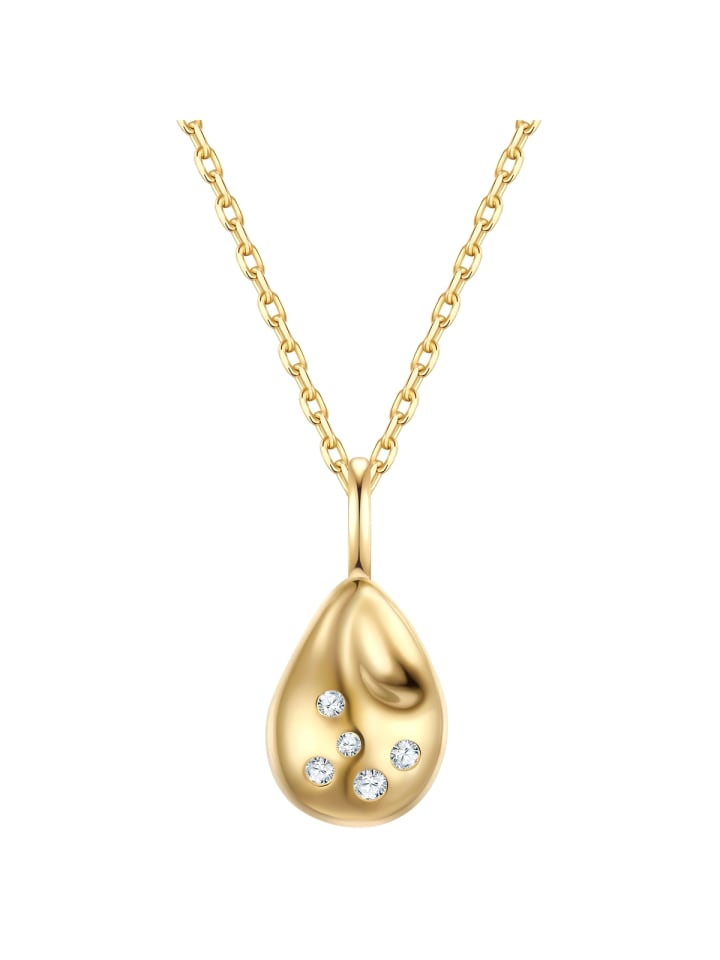Kette aus Sterling Silber mit Zirkonia in gelbgold