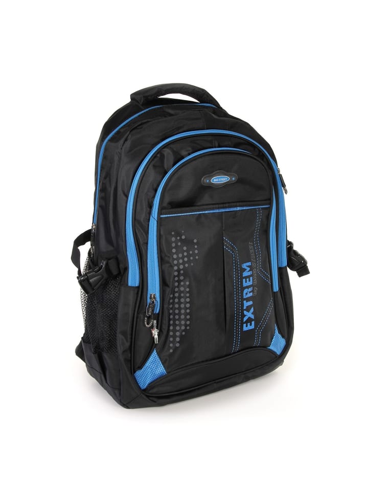 Sportrucksack, Freizeitrucksack Synthetik schwarz, blau ca. 30cmx46cm hoch