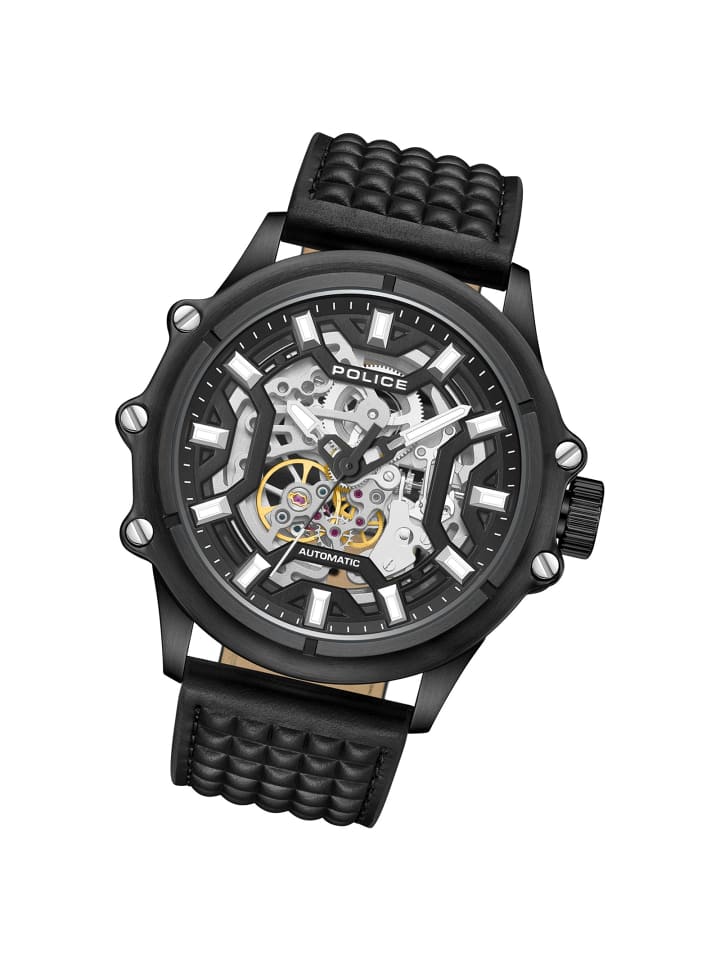 Analog-Armbanduhr Police Luang schwarz groß (ca. 45mm)
