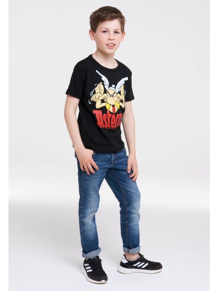 Logoshirt T-Shirt Asterix - Grimasse in schwarz günstig kaufen | limango