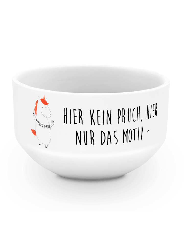 Müslischale Einhorn Dankeschön mit Spruch in Weiß