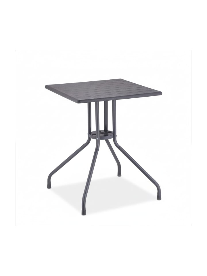 Gartentisch "Holzoptik" in Grau - (B)61 x (H)75 x (T)61 cm