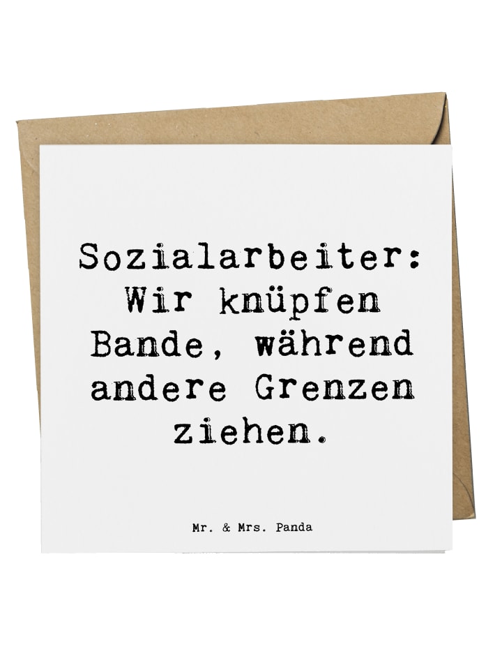 Klappkarte Spruch Sozialarbeiterin Einheite knüpfe... in Weiß