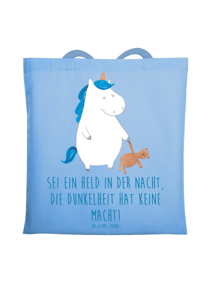 ToteBag Angst vor Dunkelheit überwinden mit Spruch in Sky Blue