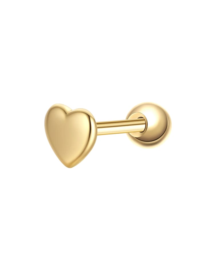 Piercing Herz aus Sterling Silber in gelbgold