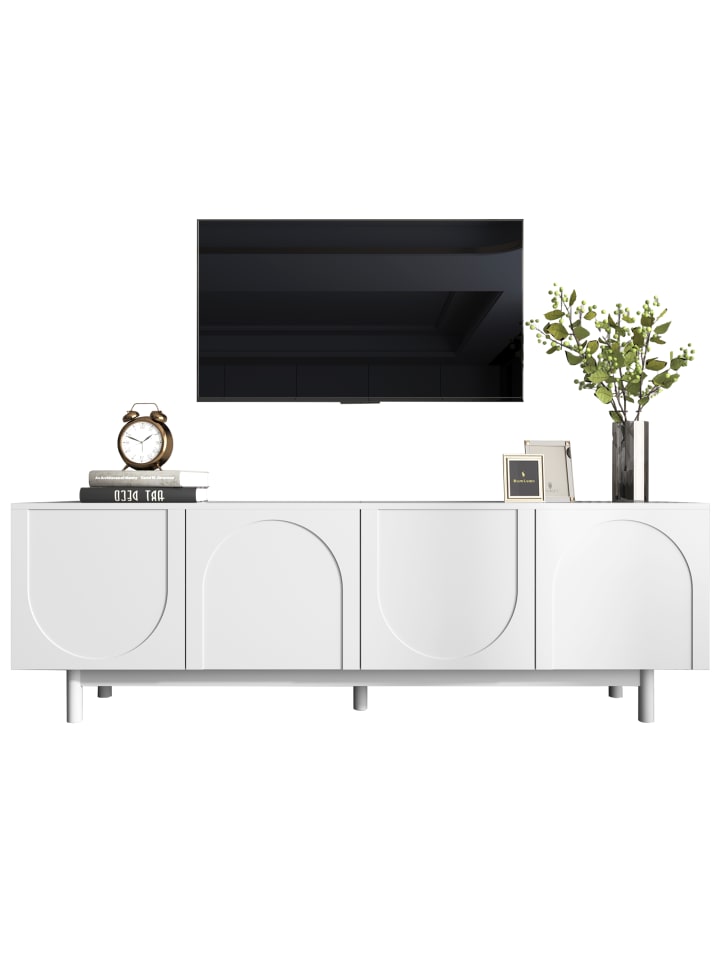 TV Schrank in Weiß mit verstellbaren Einlegeplatten 175x38x56 cm