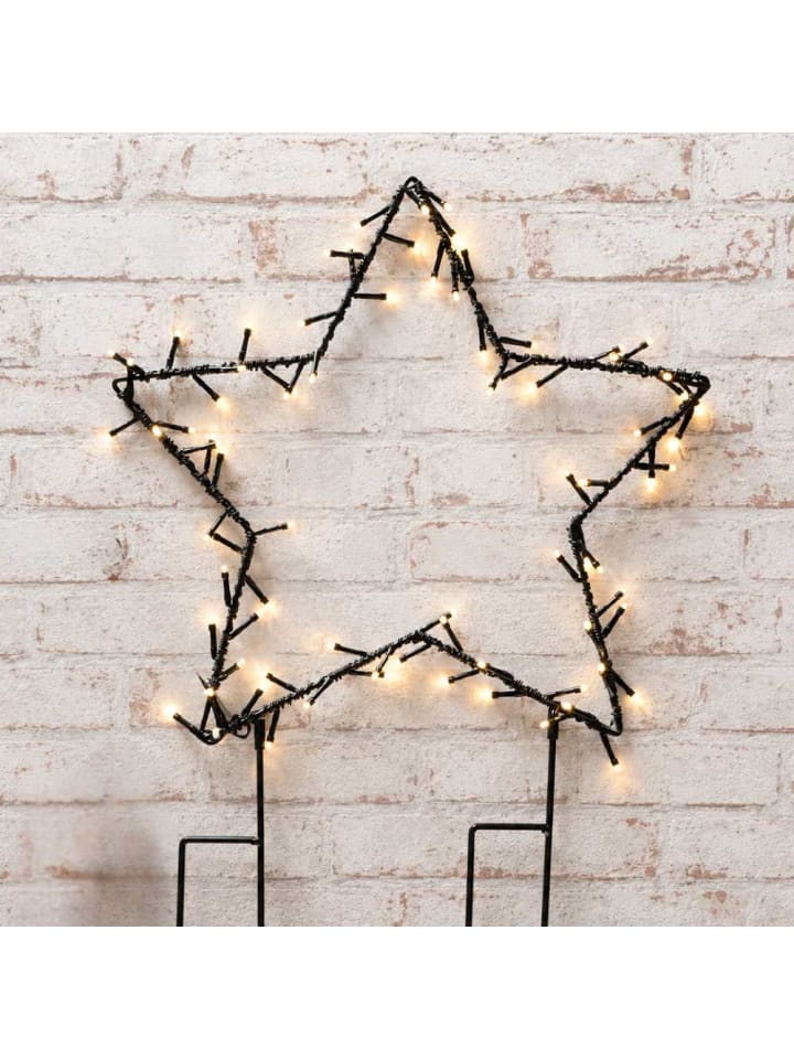 Gartenstab GRACE Stern MEDIUM mit LED-Licht 40x52 cm