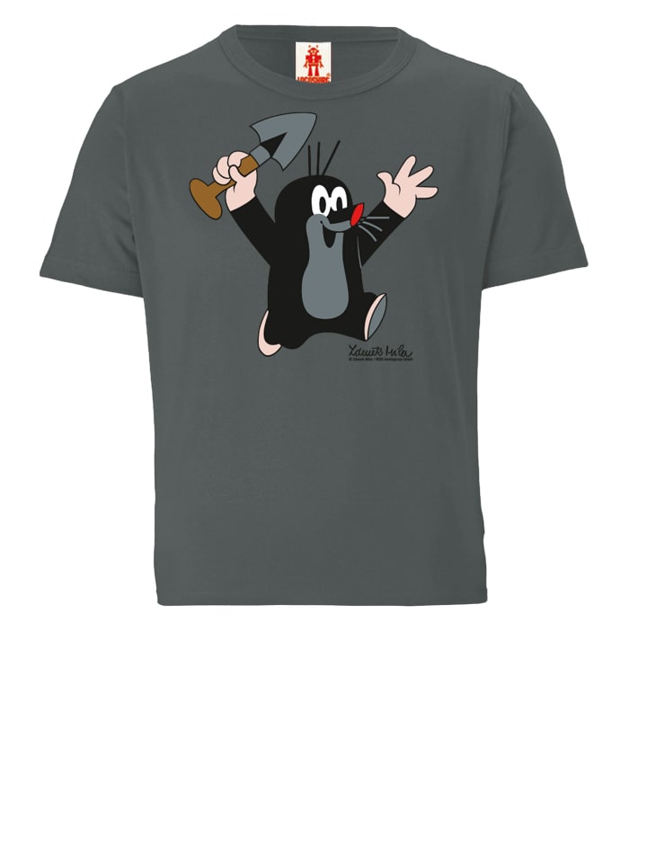 T-Shirt Der kleine Maulwurf - Juhu in grau