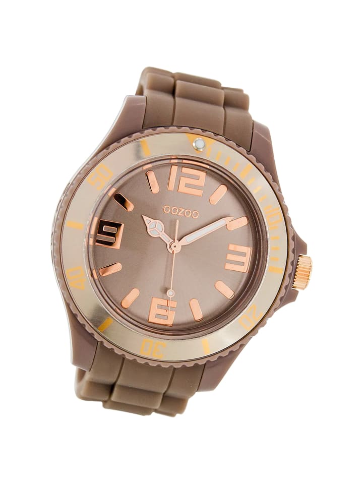 Analog-Armbanduhr Oozoo Timepieces hellbraun extra groß (ca. 48mm)