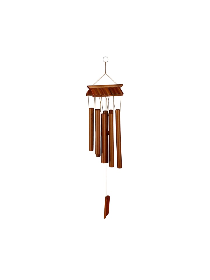 Windspiel "Tempel" in Braun - (B)15 x (H)62 cm