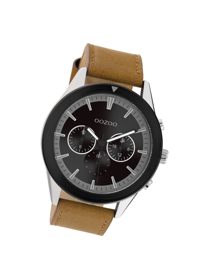 Analog-Armbanduhr Oozoo Timepieces braun groß (ca. 45mm)