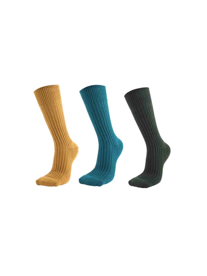 3er-Set Classic Socken in Schwarz/Türkis/Grün 35-39