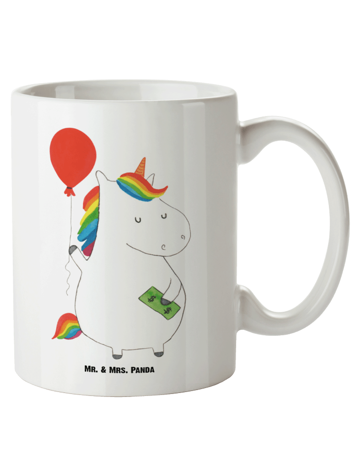 Tasse Einhorn Luftballon ohne Spruch in Weiß