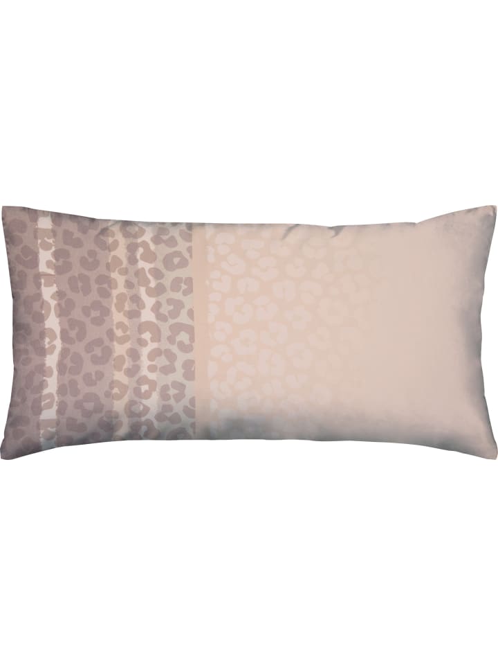 Mako-Satin Kissenbezug in türkis-beige
