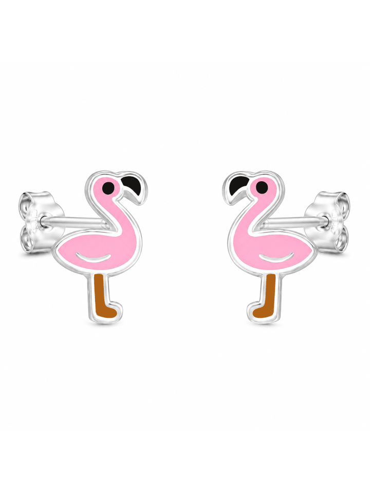 Ohrringe 925 Silber Flamingo in Pink