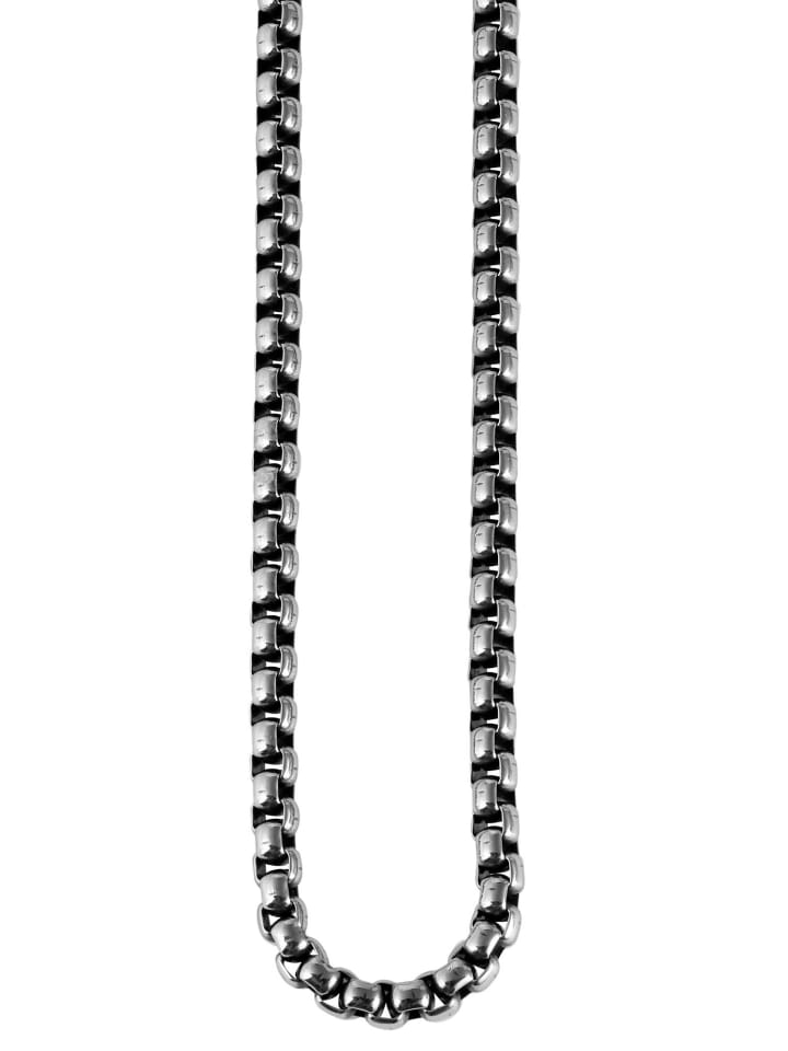 Herren Halskette aus Edelstahl 80 cm in silber