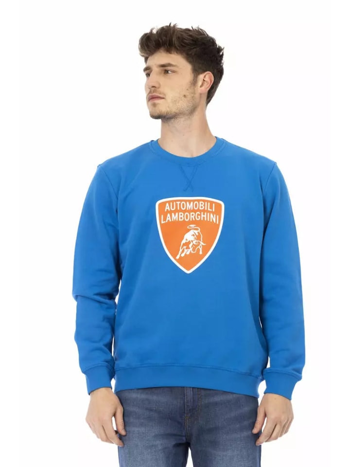 Orange Blau Baumwolle Herren Pullover