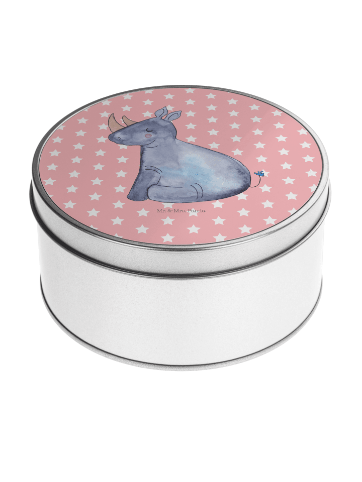 Metallbox Einhorn Nashorn ohne Spruch in Rot Pastell