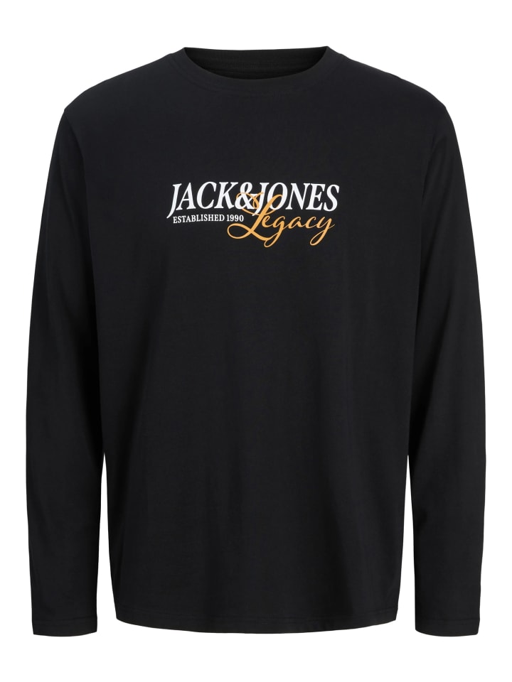 Langarmshirt Longsleeve Logo-Print Jjjade in black big print