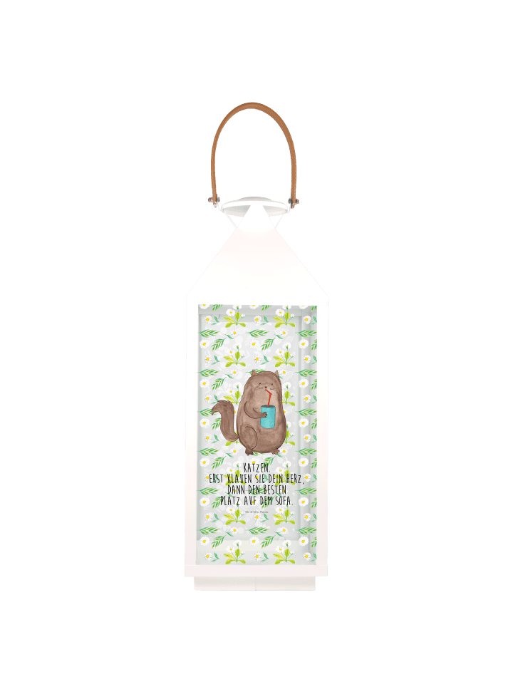 Kerzenständer Katze Dose mit Spruch in Transparent