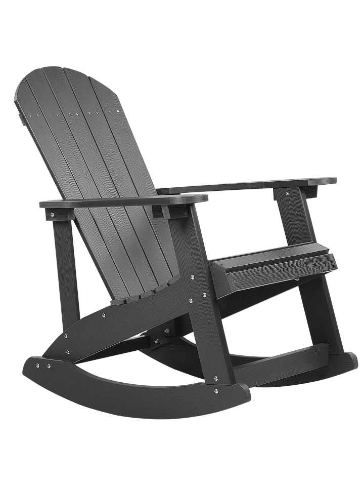 Schaukelstuhl ADIRONDACK in Grau - (W) 76 x (H) 100 x (L) 94 cm